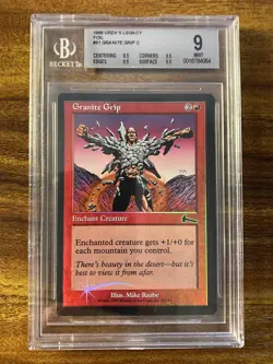 MTG✨GRANITE GRIP FOIL✨Urza’s Legacy BGS 9 MINT Common ENCHANTMENT 1999 POP 1 ! - Image 1