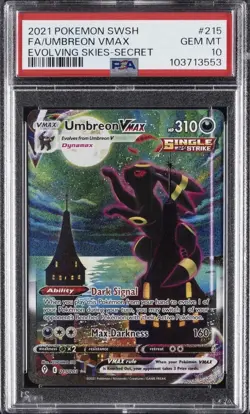 2021 POKEMON SWORD & SHIELD EVOLVING SKIES SECRET FULL ART/UMBREON VMAX PSA 10 - Image 1