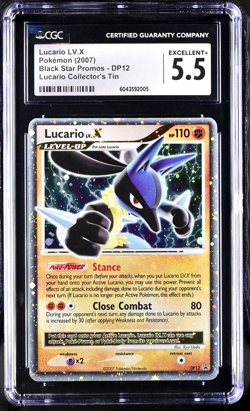 LUCARIO LV.X - 2007 Pokemon Diamond & Pearl #DP12 Black Star Promo HOLO CGC 5.5 - Image 1