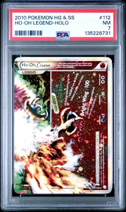 2010 POKEMON HEARTGOLD & SOULSILVER #112 HO-OH LEGEND-HOLO PSA 7 - Image 1
