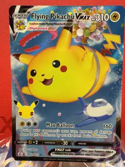 Pokemon TCG Flying Pikachu VMAX 007/025 Celebrations Full Art Ultra Rare Holo - Image 1