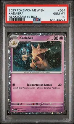 PSA 10 2023 POKEMON MEW EN-151 064 KADABRA ALAKAZAM ex BOX - Image 1