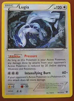 Lugia 78/124 XY Fates Collide Non Holo Rare Legendary Pokemon TCG 2016 NM/LP - Image 1