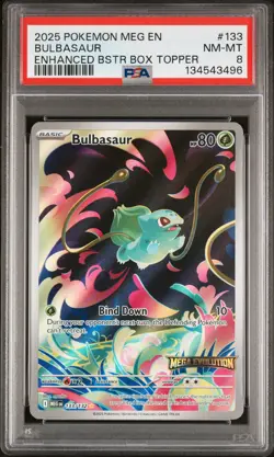 2025 POKEMON MEG EN-MEGA EVOLUTION ENHANCED BOOSTER BOX TOPPER BULBASAUR PSA 8 - Image 1