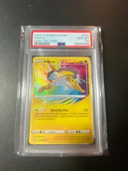 2020 POKEMON SWORD & SHIELD VIVID VOLTAGE #050 RAIKOU PSA 10 - Image 1