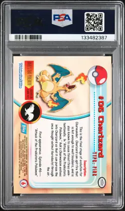 1999 TOPPS POKEMON TV #6 CHARIZARD PSA 7 - Image 2