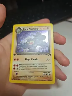 Dark Machamp Pokemon Card - Team Rocket Set, Holo Rare - MP - Image 4