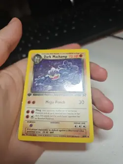 Dark Machamp Pokemon Card - Team Rocket Set, Holo Rare - MP - Image 5