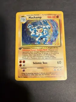 Machamp Holo 8/102 - Base Set 1st Edition - MP - Vintage Pokemon Card - Image 1
