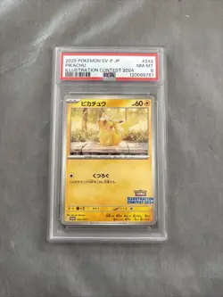Pikachu 242 Sv-P Promo Pokemon Card Illustration Contest 2024 Japanese PSA 8 - Image 1