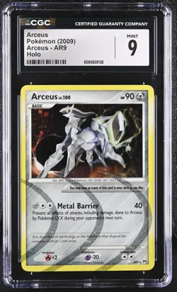 CGC 9 MINT Arceus 2009 Arceus AR9 Holo Pokemon Card - Image 1