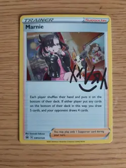 Pokemon TCG Marnie SWSH Black Star Promos Holo Card SWSH120 NM-MT Condition - Image 1