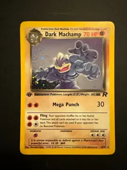 First Edition Dark Machamp 10/82 Team Rocket Holo Pokemon card - Image 1