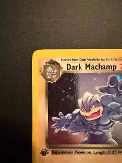 First Edition Dark Machamp 10/82 Team Rocket Holo Pokemon card - Image 3