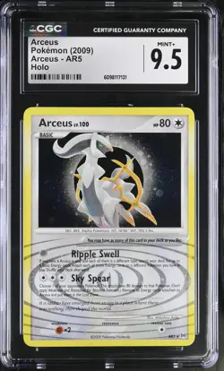 CGC 9.5 MINT+ Arceus 2009 Arceus AR5 Holo Pokemon Card - Image 1