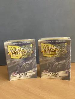 x2 Boxes Dragon Shield Standard Size Card Sleeves - Classic Clear (100 Count x2) - Image 1