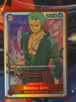 One Piece Card Game Roronoa Zoro OP01-025 SR Super Rare Romance Dawn NM English - Image 2