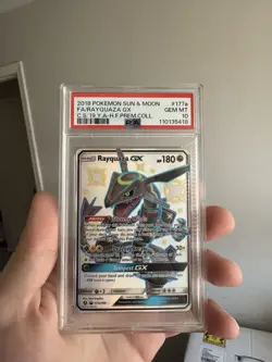 Pokemon TCG Rayquaza GX 177a/168 Hidden Fates Promo Card, PSA 10 Gem Mint - Image 1