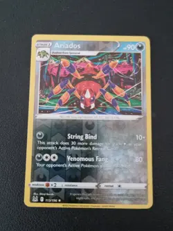 Pokemon SWSH Lost Origin Rare Reverse Holo Card - Ariados 113/196 - Image 1