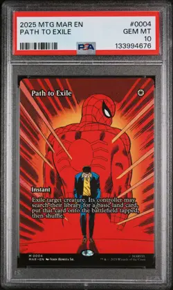 2025 MTG MARVEL'S SPIDER-MAN: SOURCE MAT #0004 PATH TO EXILE PSA 10 - Image 1
