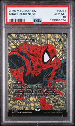 2025 MTG MARVEL'S SPIDER-MAN: SOURCE MAT #0031 ARACHNOGENESIS PSA 10 - Image 1