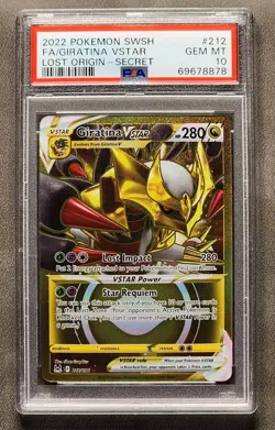PSA 10 Giratina VSTAR 212/196 Secret Rare Lost Origin Pokemon Graded Card - Image 1
