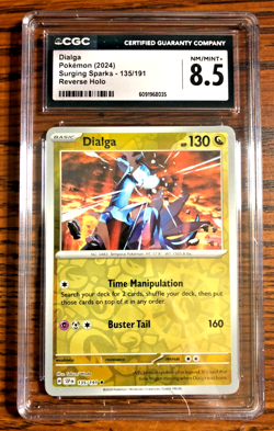 Dialga Reverse Holo #135 - CGC NM/MINT+ 8.5 - 2024 Surging Sparks - Pokemon TCG - Image 1
