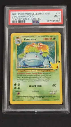 PSA 9 Venusaur Celebrations Classic Collection 15/102 Holo Rare Pokemon 2021 - Image 1