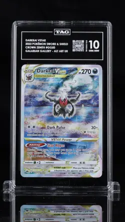 Pokemon Crown Zenith Darkrai VSTAR GG50 TAG 10 GEM MINT - Image 1