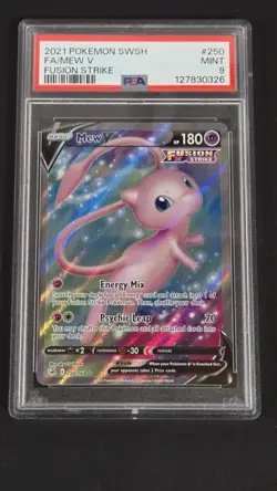 PSA 9 Mew V 250/264 Fusion Strike Ultra Rare Pokemon 2021 - Image 1