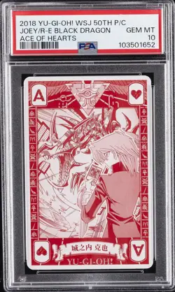 2018 YU-GI-OH! WSJ ACE OF HEARTS JOEY WHEELER/RED-EYES BLACK DRAGON PSA 10 - Image 1