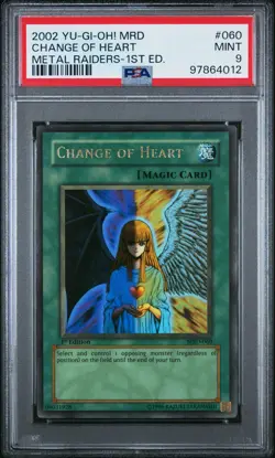 Yu-Gi-Oh! Change of Heart MRD-060 1st Edition PSA 9 Mint - Image 1