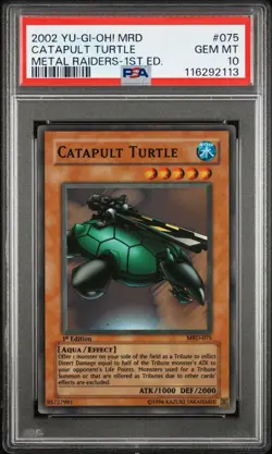 Yu-Gi-Oh! MRD-075 1st Edition Catapult Turtle NA English PSA 10 See Pics - Image 1