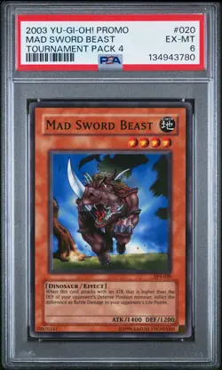 2003 YU-GI-OH! PROMO TP4-TOURNAMENT PACK 4 #020 MAD SWORD BEAST PSA 6 - Image 1