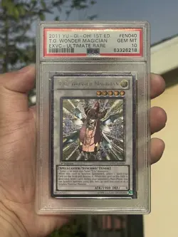PSA 10 Gem Mint Yugioh 1st Ed T.G. Wonder Magician EXVC-EN040 - Ultimate Rare - Image 1