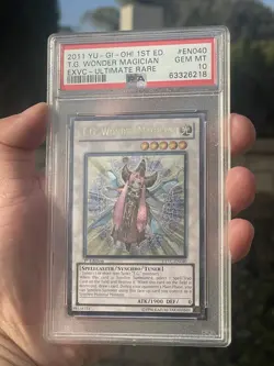 PSA 10 Gem Mint Yugioh 1st Ed T.G. Wonder Magician EXVC-EN040 - Ultimate Rare - Image 3