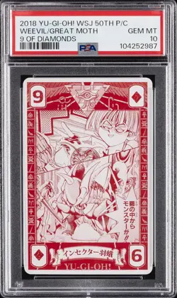 2018 YU-GI-OH! 9 OF DIAMONDS GREAT MOTH/WEEVIL UNDERWOOD PSA 10 - Image 1