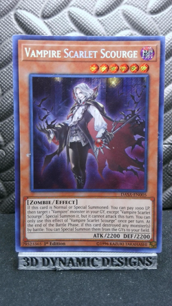 | Yugioh Vampire Scarlet Scourge DASA-EN005 1st Edition Secret Rare VLP 🔥 | - Image 1