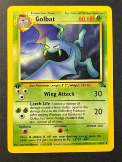 Golbat 34/62 1st Edition Fossil - Uncommon - WOTC Pokemon Card Near Mint - Image 1