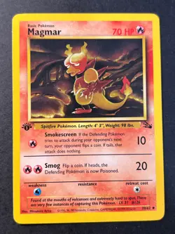 Magmar 39/62 1st Edition Fossil - Uncommon - WOTC Pokemon Card B LP - Image 1