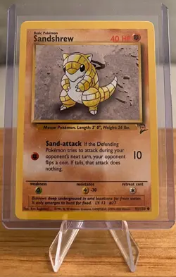 Sandshrew #27 Non-Holographic Pokemon Card Near Mint - 91/130 Base Set 2 Common - Image 1