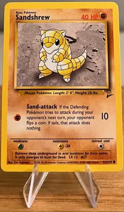 Sandshrew #27 Non-Holographic Pokemon Card Near Mint - 91/130 Base Set 2 Common - Image 3