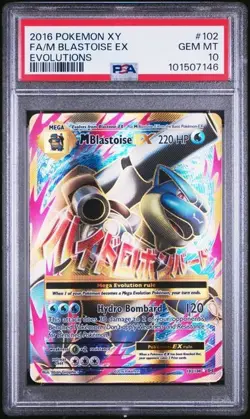 2016 Pokemon XY Evolutions Full Art #102 M Blastoise EX Gem Mint PSA 10 - Image 1