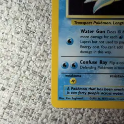 Pokemon TCG Lapras Holo Rare Card 10/62 Fossil 1999 Vintage - Image 2