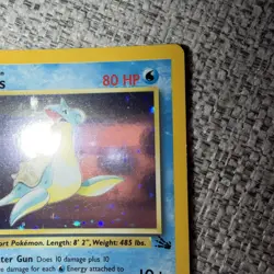 Pokemon TCG Lapras Holo Rare Card 10/62 Fossil 1999 Vintage - Image 4