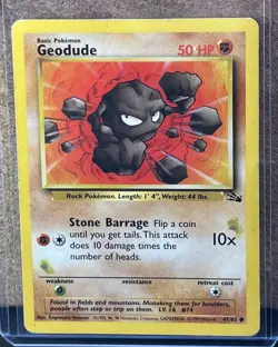 Geodude - 47/62 Fossil Unlimited Common Pokemon TCG - Image 1
