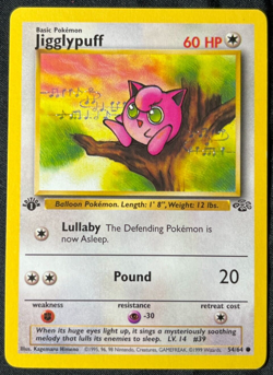 Pokemon TCG 1999 Jigglypuff 54/64 Jungle 1st Edition WotC Lightly Played LP+ - Image 1