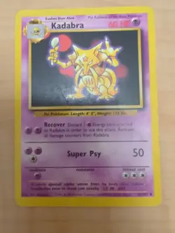Pokemon TCG Kadabra Card Base Set, Unlimited Uncommon, Regular Card 32/102 - Image 1