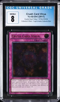 2017 YU-GI-OH! DUELIST PACK: KAIBA ULTIMATE RARE #EN039 CRUSH CARD VIRUS CGC 8 - Image 1