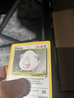 Pokemon Chansey Holo Rare 3/130 Base Set 2 Card Lightly Played, WITH SWIRL - Image 3